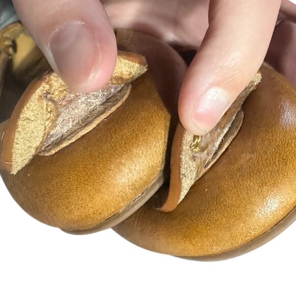 B10. TORY BURCH | Luxury - Reva - Tan Leather Ballet Flats Size 7M -Flawed - Picture 9 of 9